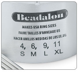 Beadalon makes USA ring sizes 4, 6, 9, 11